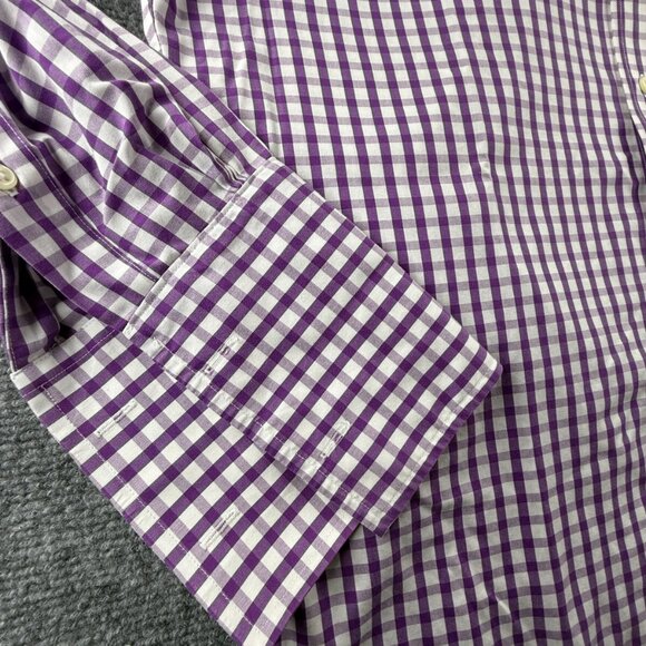 Brooks Brothers Traditional Cotton 15.5 33 Check Purple Non-Iron Shirt Button Up - Picture 12 of 16